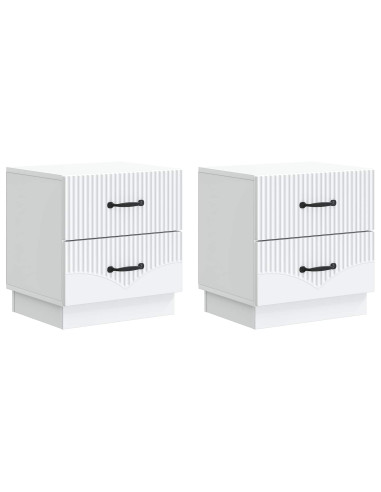 Armadio da Notte con cassetto 2 pcs Bianco 43 x 34,5 x 44,5 cm