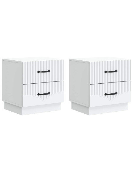 Armadio da Notte con cassetto 2 pcs Bianco 43 x 34,5 x 44,5 cm