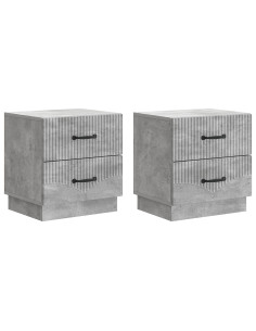 Armadio da Notte 2 pcs Grigio Cemento 43 x 34,5 x 44,5 cm