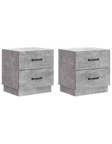 Armadio da Notte 2 pcs Grigio Cemento 43 x 34,5 x 44,5 cm