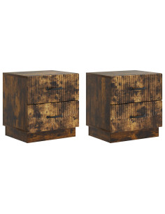 Armadio da Notte 2 pcs Rovere Fumo 43 x 34,5 x 44,5 cm