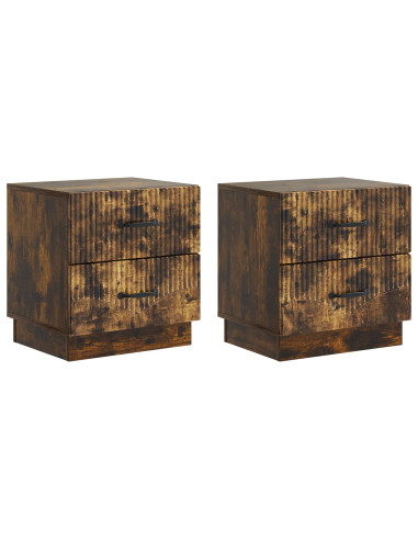 Armadio da Notte 2 pcs Rovere Fumo 43 x 34,5 x 44,5 cm