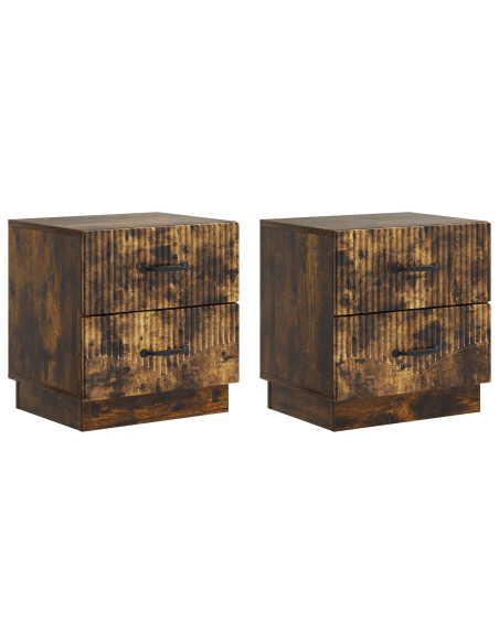 Armadio da Notte 2 pcs Rovere Fumo 43 x 34,5 x 44,5 cm