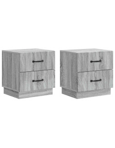 Armadio da Notte 2 pcs Grigio Sonoma 43 x 34,5 x 44,5 cm
