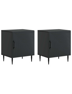Armadio da Notte 2 pcs Nero 43 x 34,5 x 50 cm