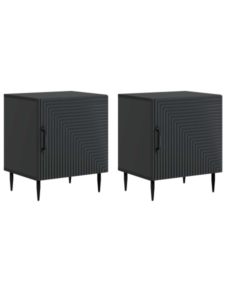 Armadio da Notte 2 pcs Nero 43 x 34,5 x 50 cm