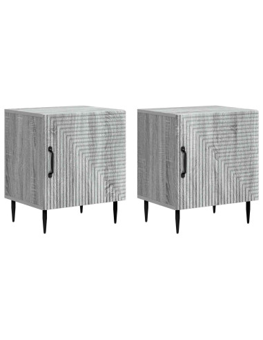 Armadio da Notte 2 pcs Grigio Sonoma 43 x 34,5 x 50 cm