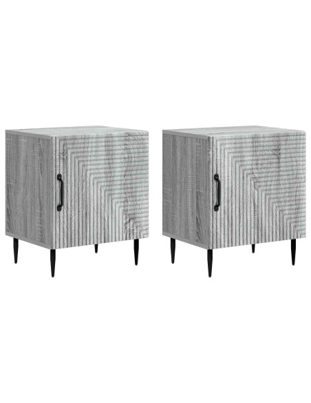 Armadio da Notte 2 pcs Grigio Sonoma 43 x 34,5 x 50 cm