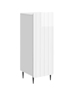 Credenza Bianco Lucido 34,5 x 33 x 92 cm Legno ingegnerizzato