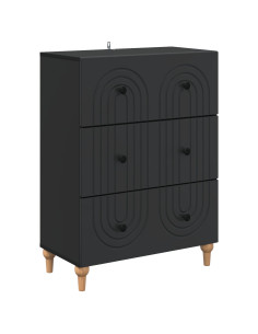 Mobile con Cassetti Nero 66 x 34,5 x 90 cm Legno ingegnerizzato