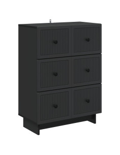 Mobile con Cassetti Nero 66 x 34,5 x 90 cm Legno ingegnerizzato