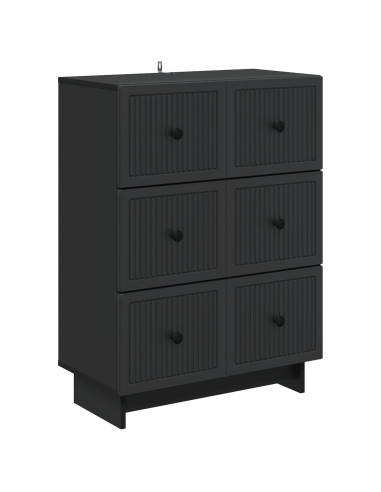 Mobile con Cassetti Nero 66 x 34,5 x 90 cm Legno ingegnerizzato