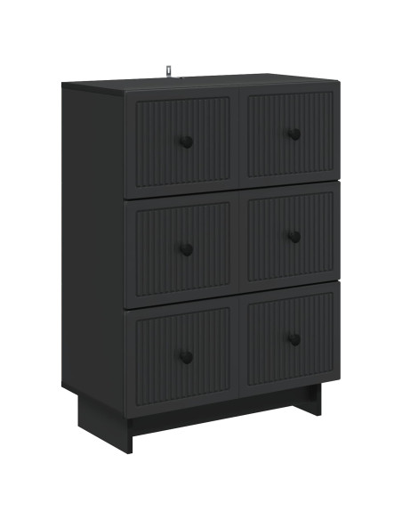 Mobile con Cassetti Nero 66 x 34,5 x 90 cm Legno ingegnerizzato
