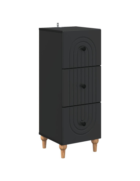 Mobile con Cassetti Nero 33 x 34,5 x 90 cm Legno ingegnerizzato