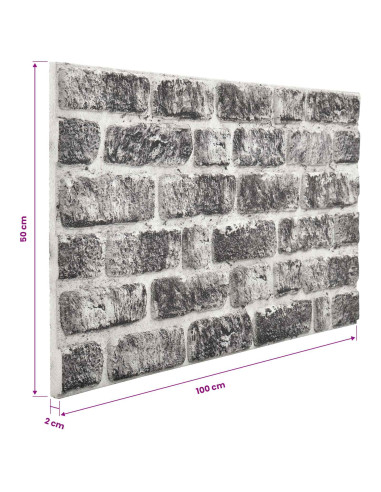 Pannelli da parete 10 pcs Grigio Scuro e Bianco 100 x 50 cm