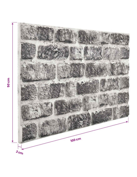 Pannelli da parete 10 pcs Grigio Scuro e Bianco 100 x 50 cm