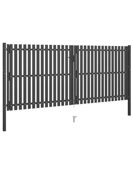 Cancello per Recinzione da Giardino in Acciaio 400x150 cm Antracite