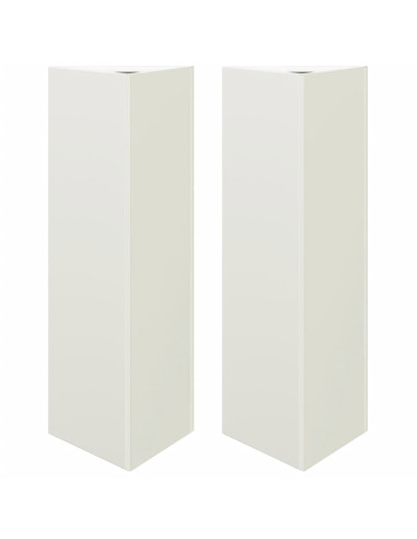 Fioriere 2 pz Bianche Triangolari 30x26x75 cm in Acciaio