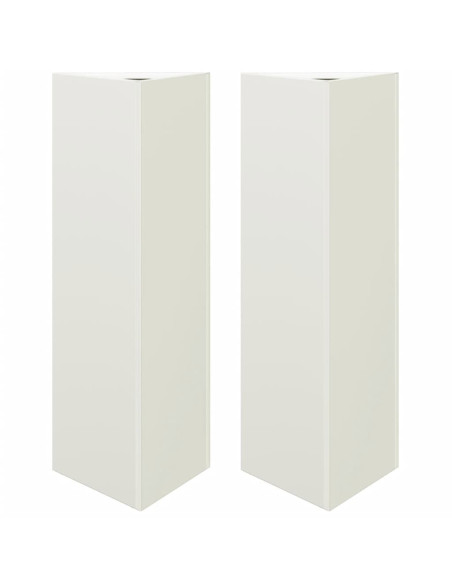 Fioriere 2 pz Bianche Triangolari 30x26x75 cm in Acciaio