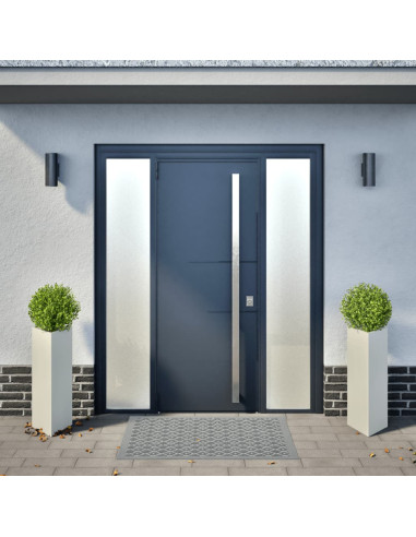 Fioriere 2 pz Bianche Triangolari 30x26x75 cm in Acciaio