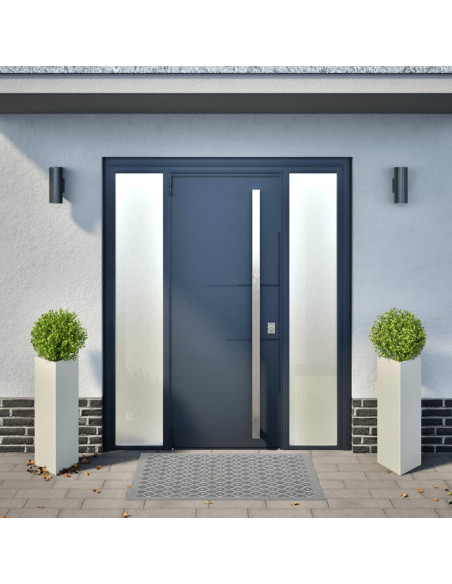 Fioriere 2 pz Bianche Triangolari 30x26x75 cm in Acciaio