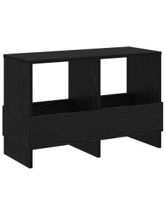 Scaffale per riviste Rovere Nero 68,5 x 30 x 45 cm 2