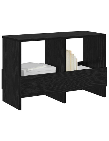 Scaffale per riviste Rovere Nero 68,5 x 30 x 45 cm