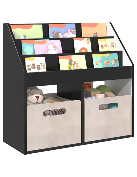 Libreria per Bambini Nero 72,5 x 29,5 x 69 cm Legno multistrato