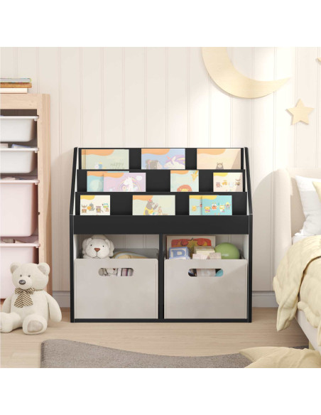 Libreria per Bambini Nero 72,5 x 29,5 x 69 cm Legno multistrato