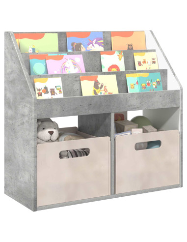 Libreria per Bambini Grigio cemento 72,5 x 29,5 x 69 cm