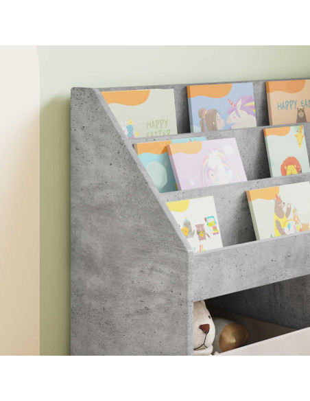 Libreria per Bambini Grigio cemento 72,5 x 29,5 x 69 cm