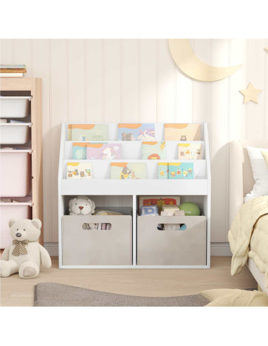 Libreria per Bambini Bianco Lucido 72,5 x 29,5 x 69 cm