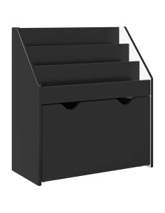 Libreria per Bambini con cassetto Nero 60 x 29,5 x 69 cm 2