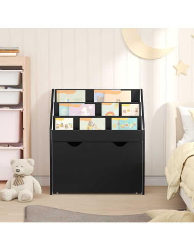 Libreria per Bambini con cassetto Nero 60 x 29,5 x 69 cm