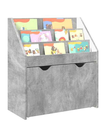 Libreria per Bambini Grigio cemento 60 x 29,5 x 69 cm