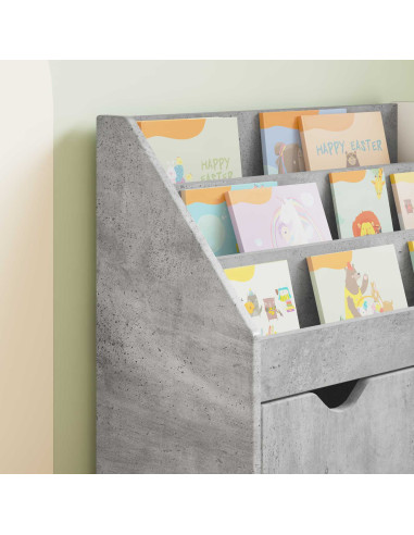 Libreria per Bambini Grigio cemento 60 x 29,5 x 69 cm