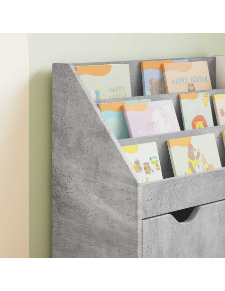 Libreria per Bambini Grigio cemento 60 x 29,5 x 69 cm