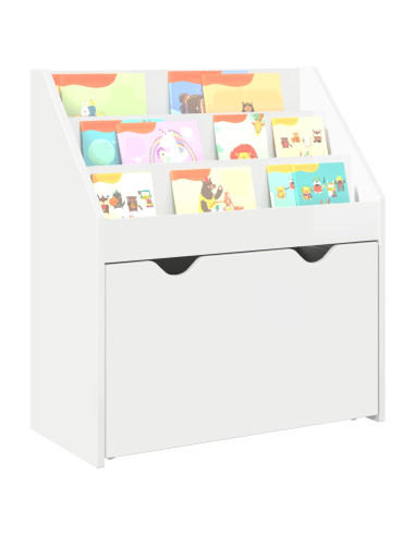 Libreria per Bambini Bianco Lucido 60 x 29,5 x 69 cm