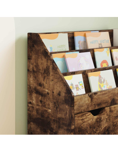 Libreria per Bambini con cassetto Rovere fumé 60 x 29,5 x 69 cm