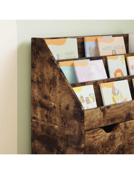 Libreria per Bambini con cassetto Rovere fumé 60 x 29,5 x 69 cm