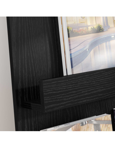 Scaffale per riviste Rovere Nero 51 x 11 x 102 cm