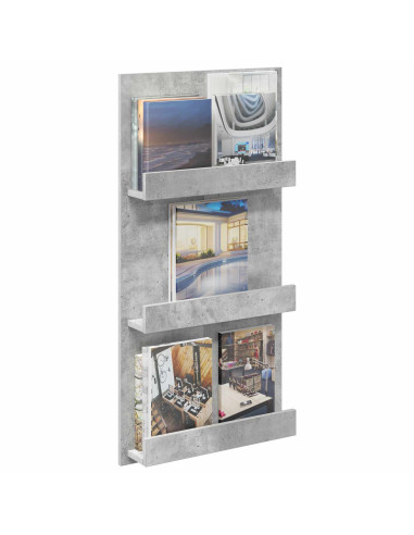 Scaffale per riviste Grigio cemento 51 x 11 x 102 cm
