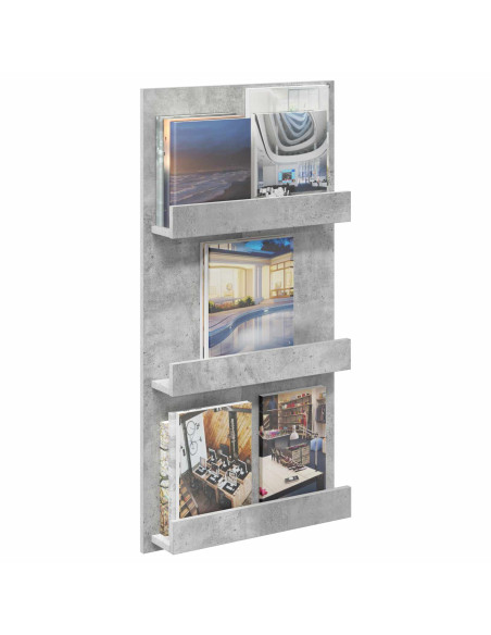 Scaffale per riviste Grigio cemento 51 x 11 x 102 cm