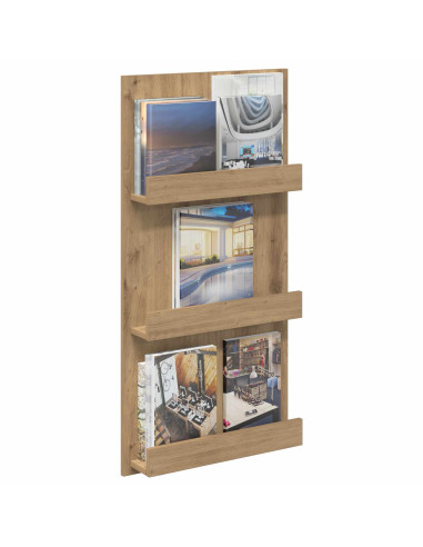 Scaffale per riviste Rovere artigianale 51 x 11 x 102 cm