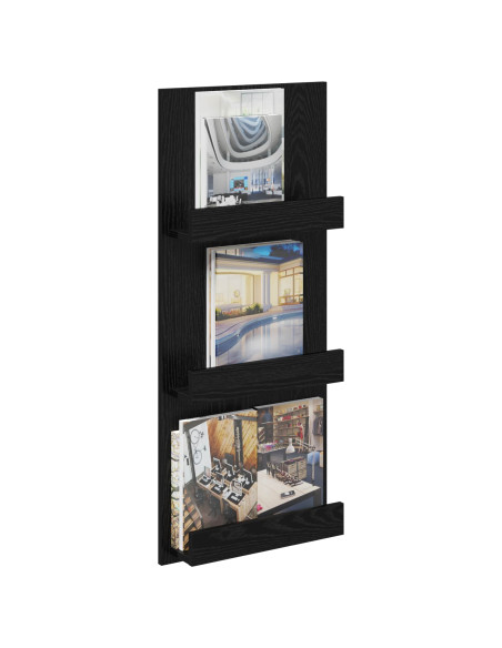Scaffale per riviste Rovere Nero 43 x 11 x 102 cm