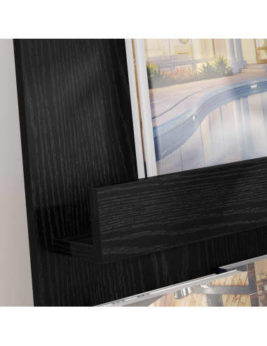 Scaffale per riviste Rovere Nero 43 x 11 x 102 cm