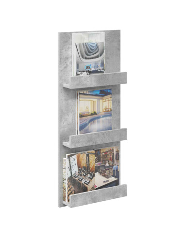 Scaffale per riviste Grigio cemento 43 x 11 x 102 cm