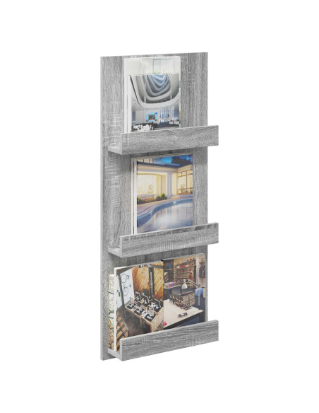 Scaffale per riviste Grigio Sonoma 43 x 11 x 102 cm