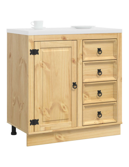 Armadietto con cassetto Miele 80 x 46 x 81 cm Pino massello