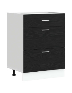 Base per Cucina Rovere Nero 60 x 46 x 81,5 cm Legno multistrato 2